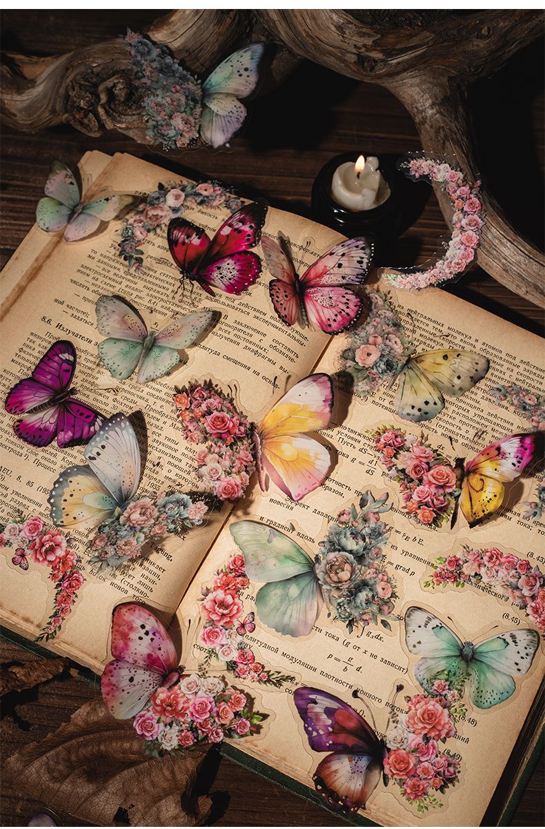 Kit de Adesivos Borboletas Vintage – 30 Peças