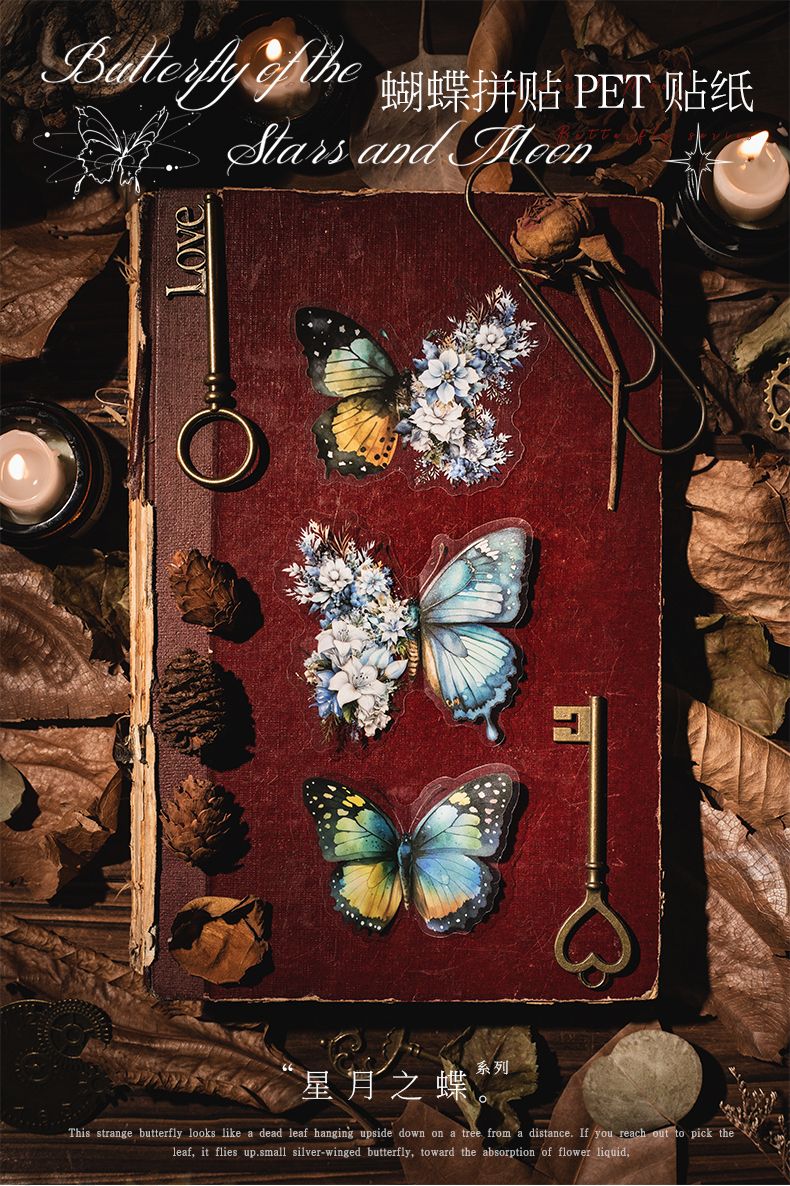 Kit de Adesivos Borboletas Vintage – 30 Peças