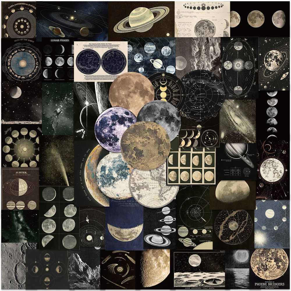 Kit de Adesivos Universo & Lua – 50 Peças