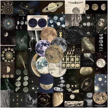 Kit de Adesivos Universo & Lua – 50 Peças