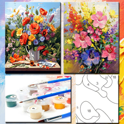 Kit Pintura por Números — Flores & Arte