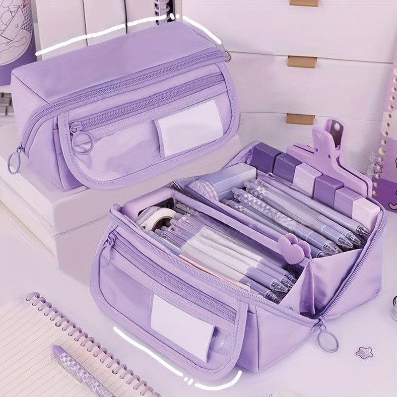 Organizador de estojo de lápis de grande capacidade - Armazenamento de mesa com