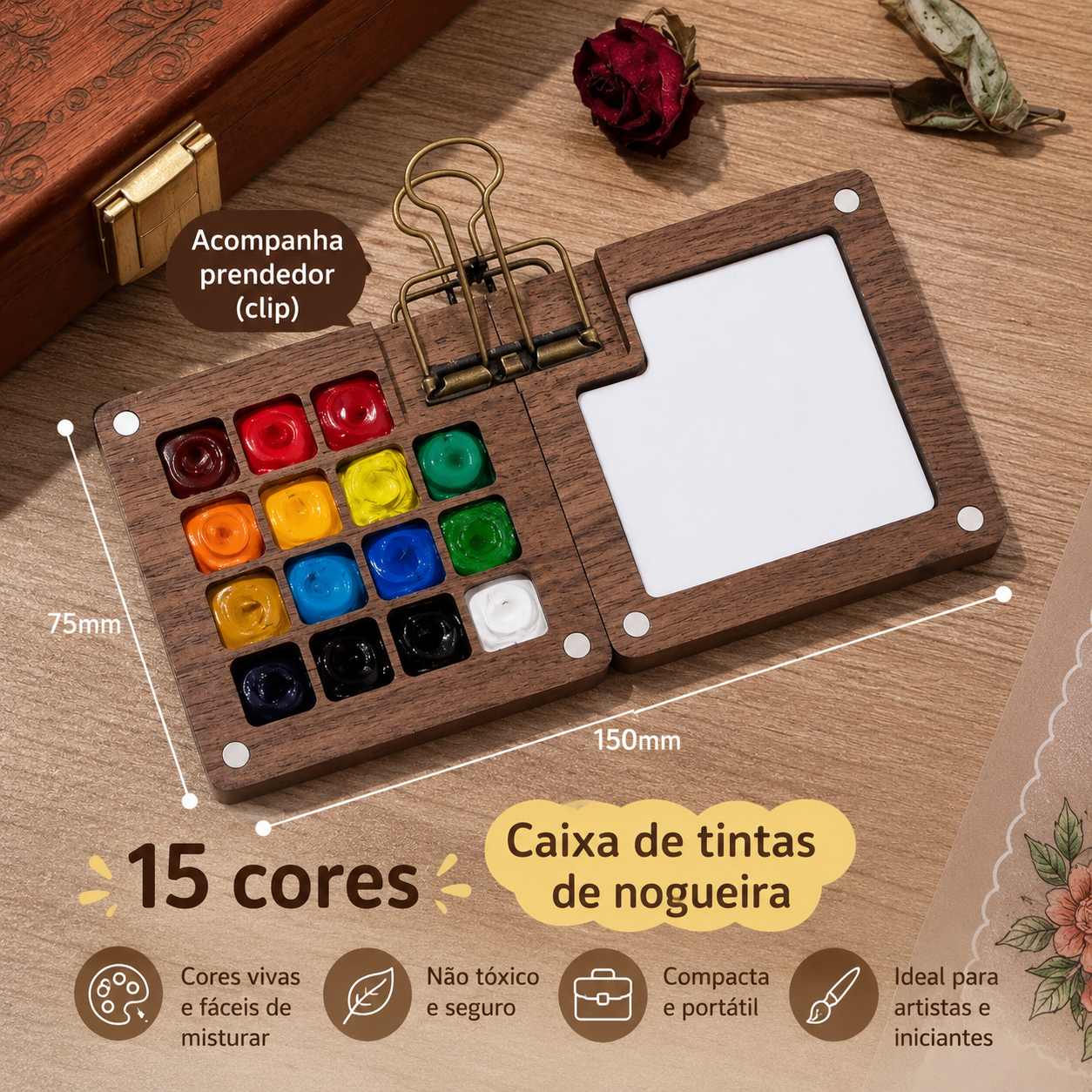 Mini Kit de Aquarela Portátil