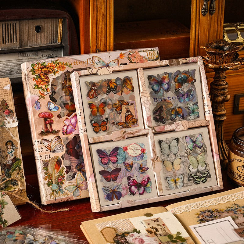 Kit de Adesivos Transparentes para Journaling e Scrapbook – 100 Peças