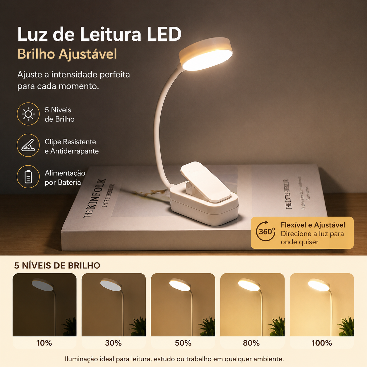 Luz de Leitura Flexível