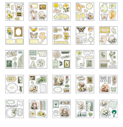 Caixa de Adesivos Romance Vintage – 100 Peças