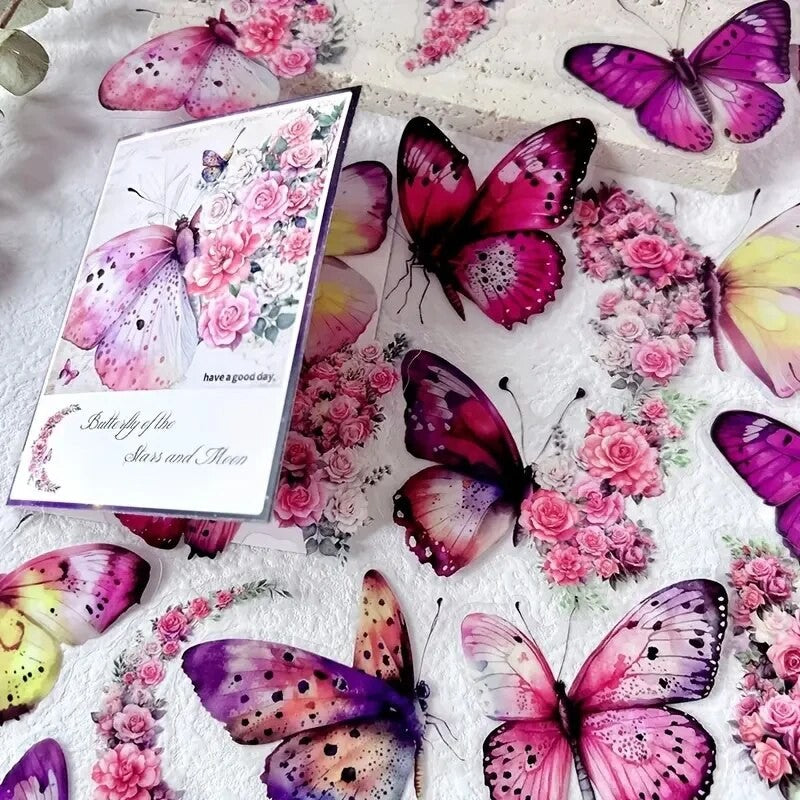 Kit de Adesivos Borboletas Vintage – 30 Peças
