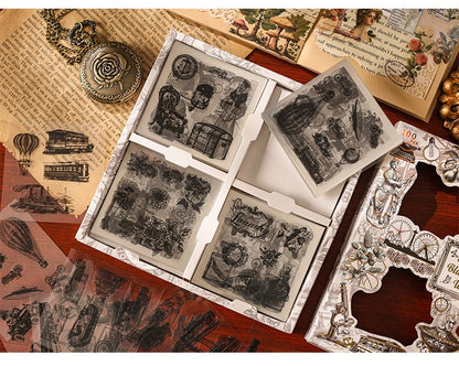 Kit de Adesivos Transparentes para Journaling e Scrapbook – 100 Peças