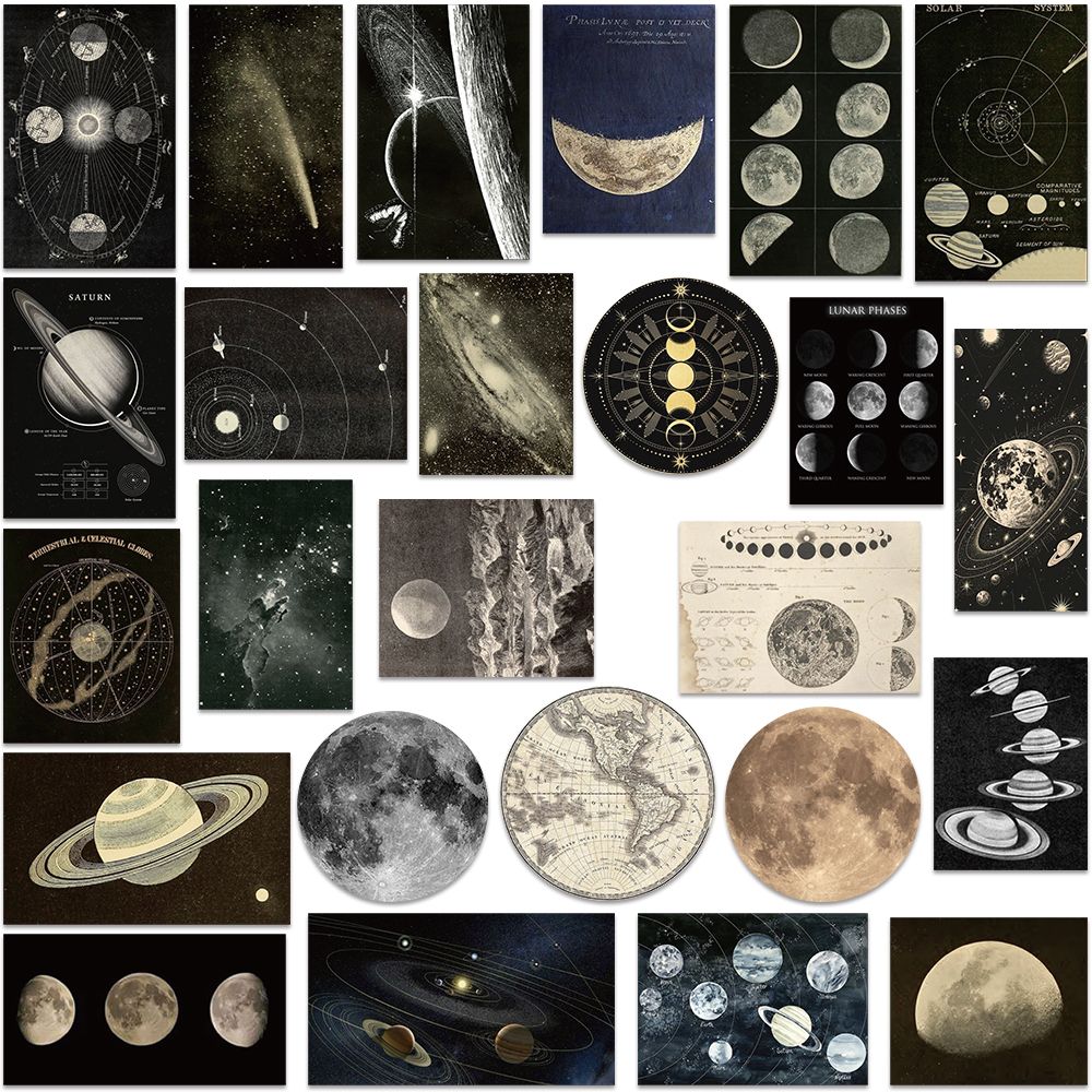 Kit de Adesivos Universo & Lua – 50 Peças