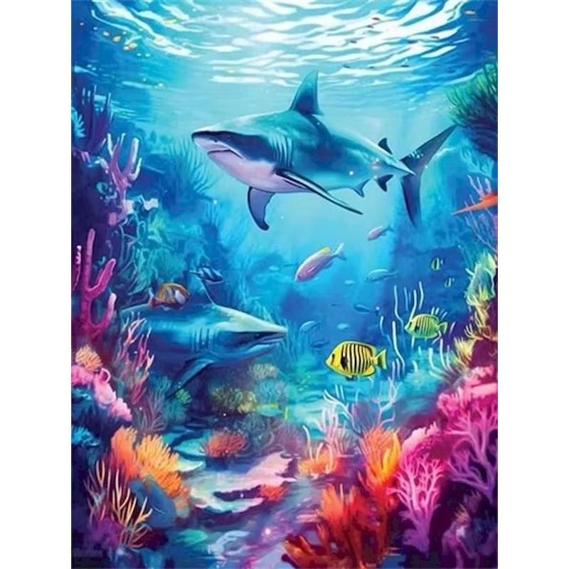 Kit Pintura por Números — Fundo do Mar