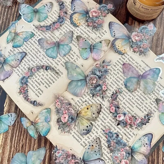 Kit de Adesivos Borboletas Vintage – 30 Peças