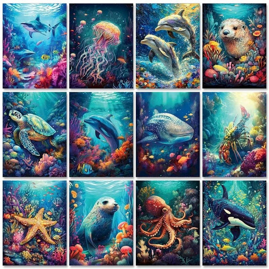 Kit Pintura por Números — Fundo do Mar