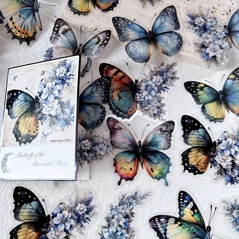 Kit de Adesivos Borboletas Vintage – 30 Peças