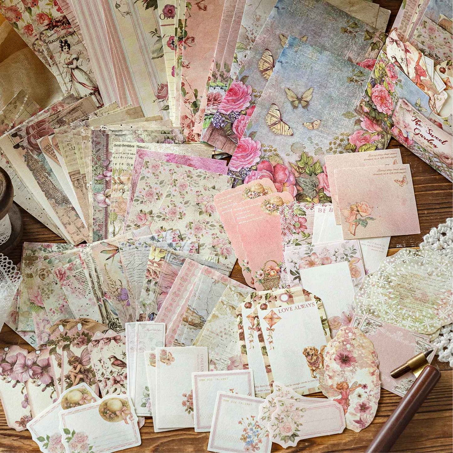 Kit de Papéis Decorativos para Journaling e Scrapbook – 400 Peças