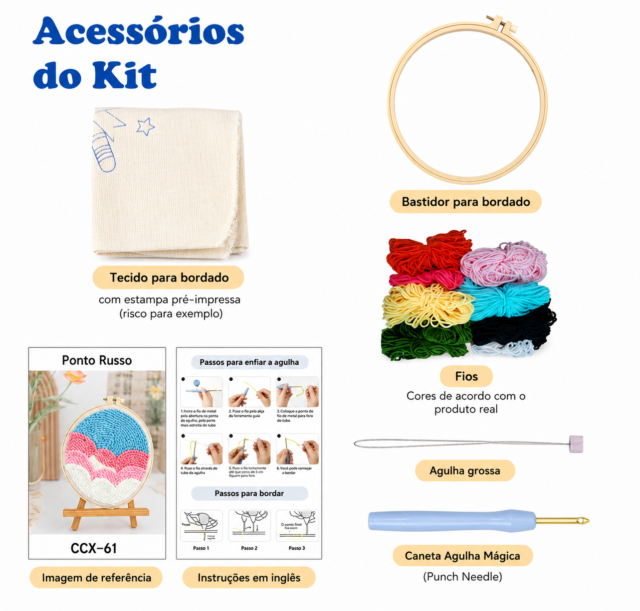 Kit de Bordado com Agulha Mágica — Paisagens