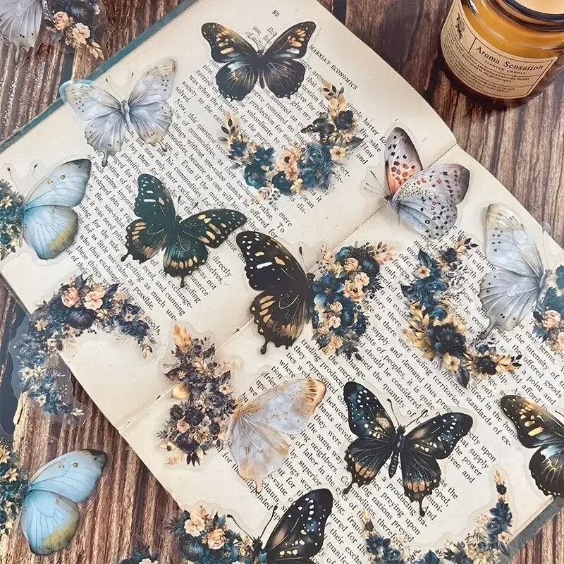Kit de Adesivos Borboletas Vintage – 30 Peças