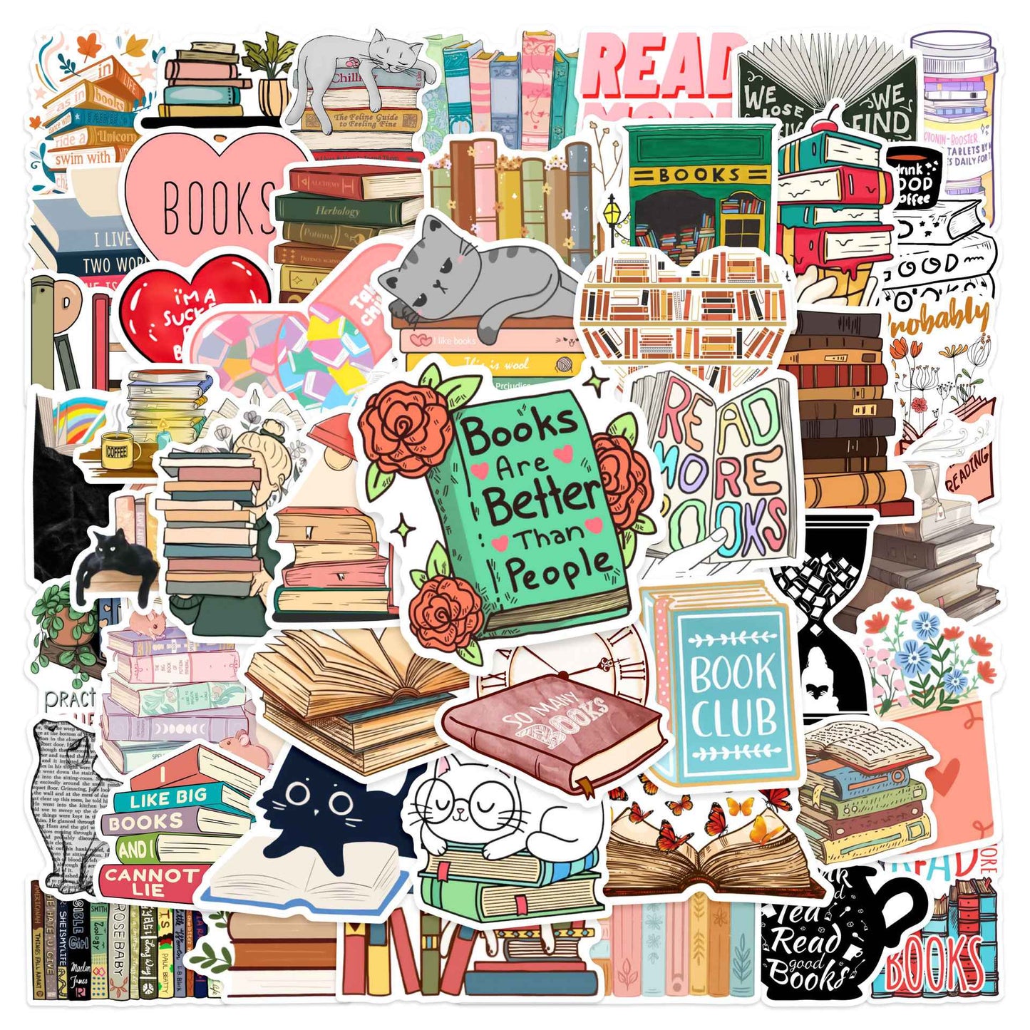 Kit de Adesivos Book Lover – 50 Peças