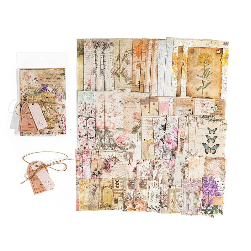 Kit de Papéis Decorativos para Journaling e Scrapbook – 100 Peças