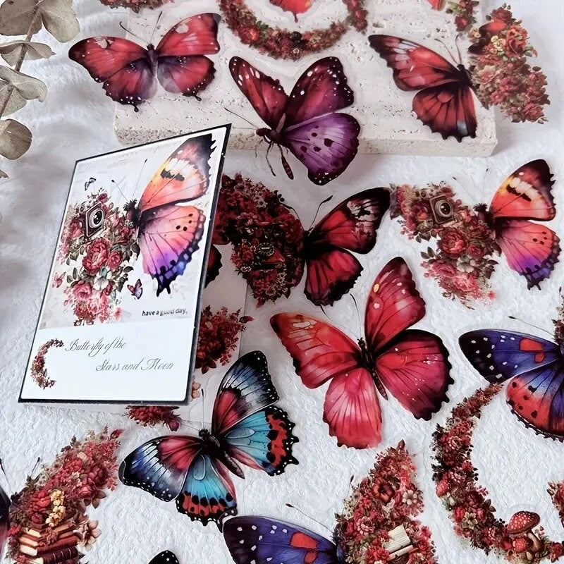 Kit de Adesivos Borboletas Vintage – 30 Peças