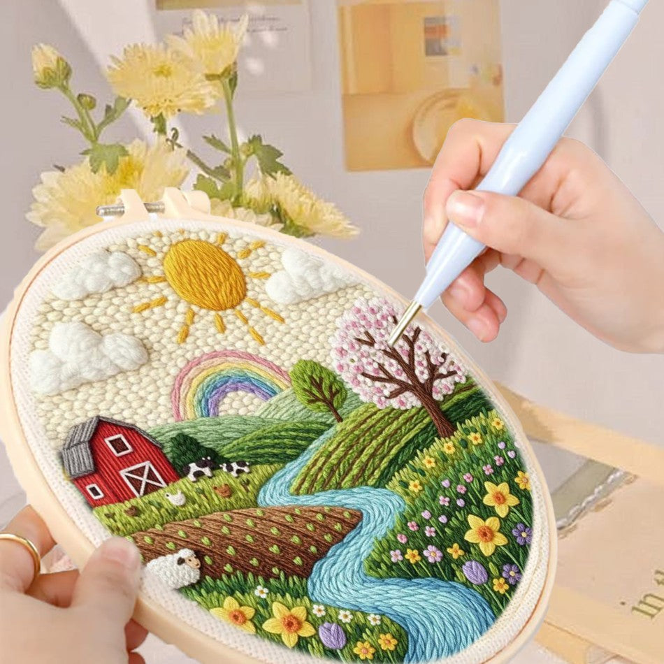 Kit de Bordado com Agulha Mágica — Paisagens