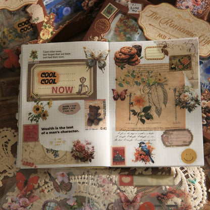 Caixa de Adesivos Romance Vintage – 100 Peças