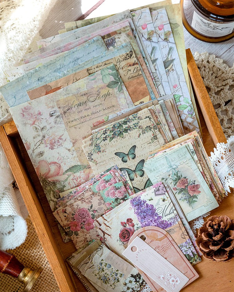 Kit de Papéis Decorativos para Journaling e Scrapbook – 100 Peças