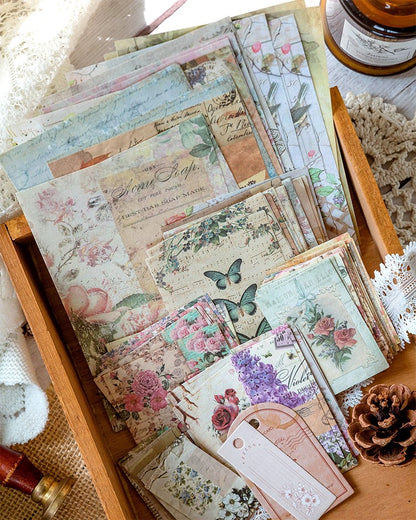 Kit de Papéis Decorativos para Journaling e Scrapbook – 100 Peças