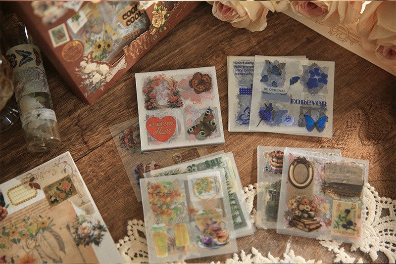 Caixa de Adesivos Romance Vintage – 100 Peças