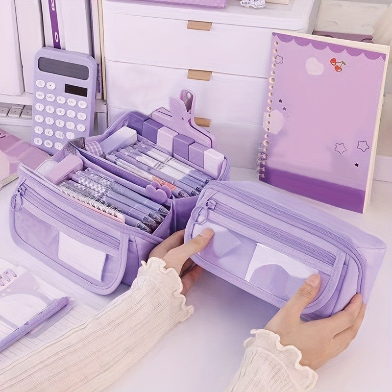 Organizador de estojo de lápis de grande capacidade - Armazenamento de mesa com