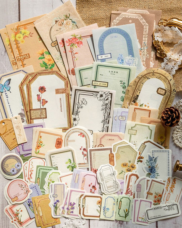 Kit de Papéis Decorativos para Journaling e Scrapbook – 100 Peças