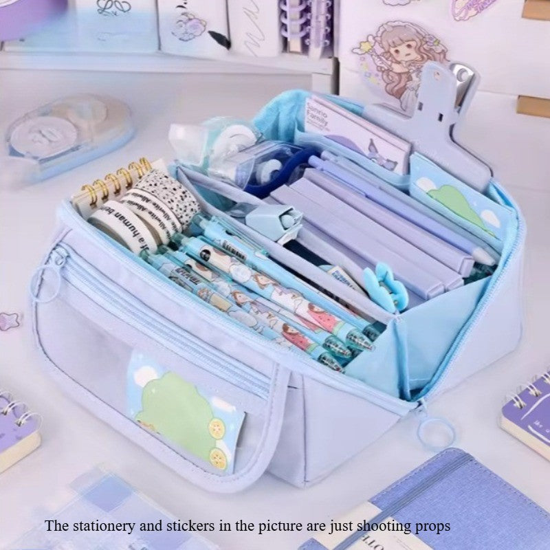 Organizador de estojo de lápis de grande capacidade - Armazenamento de mesa com