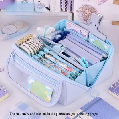 Organizador de estojo de lápis de grande capacidade - Armazenamento de mesa com