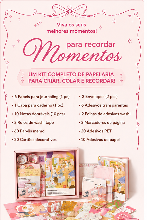 Kit Criativo para Journaling e Scrapbook — Doce