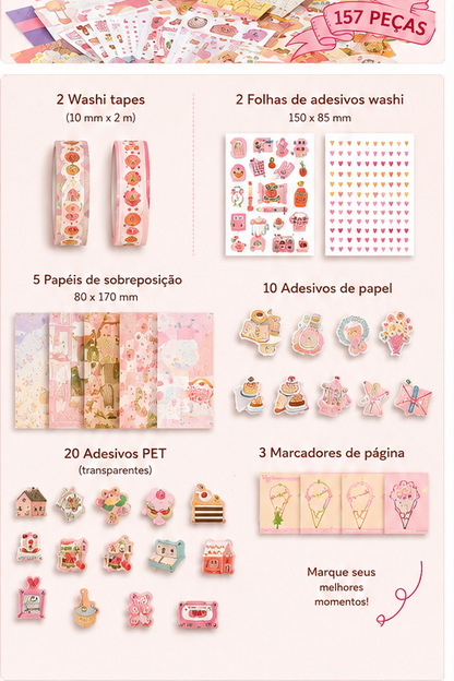 Kit Criativo para Journaling e Scrapbook — Doce
