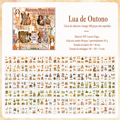 Kit de Adesivos Transparentes para Journaling e Scrapbook – 100 Peças
